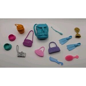 Huge Barbie Doll Accessory Lot Shoes Purses Pets Saddles Clothes Small Dolls